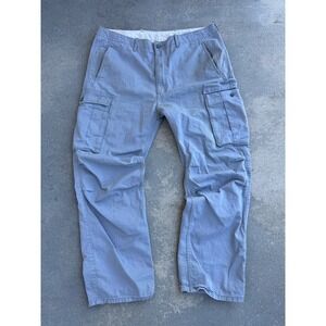Levis Men 38x32 Grey Cargo Loose Straight Pants Baggy Vintage Y2K Flap Pockets